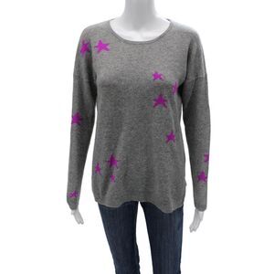 Project Unisex Gray 100% Cashmere Star Graphic Pullover Crewneck Size S